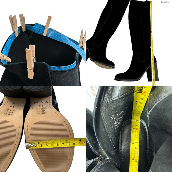 NWOT Kelsi Dagger Brooklyn Logan Black Suede Over The Knee Boots Size 6.5 - Picture 16 of 16